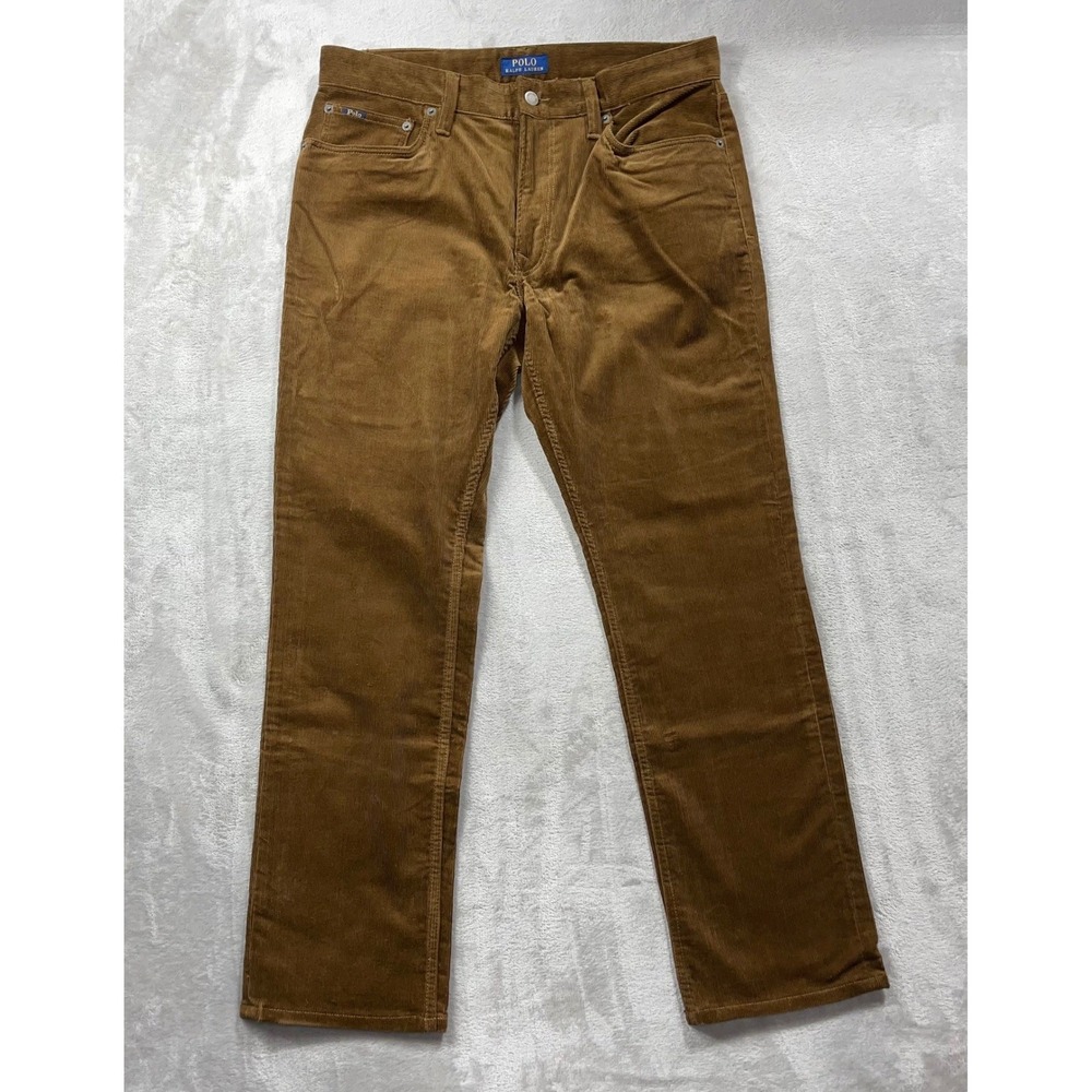 Polo Ralph Lauren Corduroy Pants Mens 33x30 Brown Straight Leg Stretch